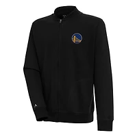 Men's Antigua  Black Golden State Warriors Victory Full-Zip Jacket