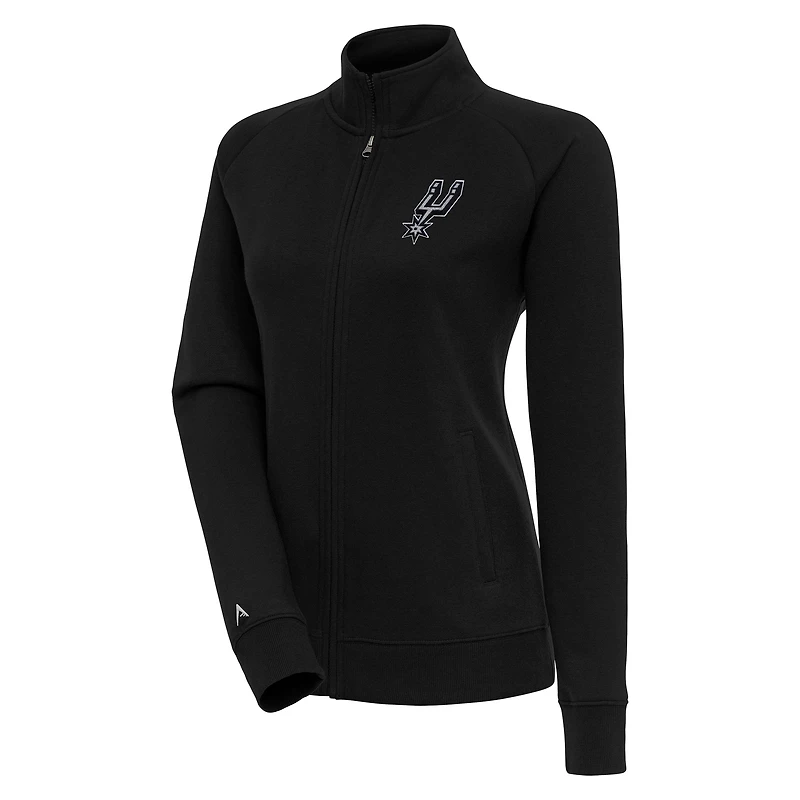 Women's Antigua  Black San Antonio Spurs Victory Full-Zip Jacket
