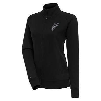 Women's Antigua  Black San Antonio Spurs Victory Full-Zip Jacket