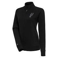 Women's Antigua  Black San Antonio Spurs Victory Full-Zip Jacket