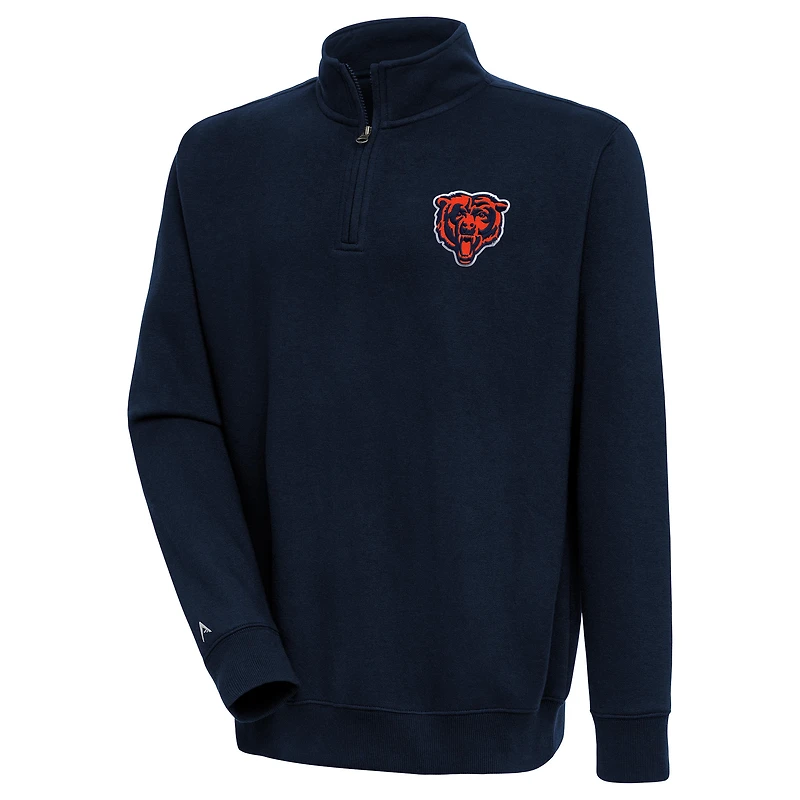 Men's Antigua Navy Chicago Bears Victory Quarter-Zip Pullover Top