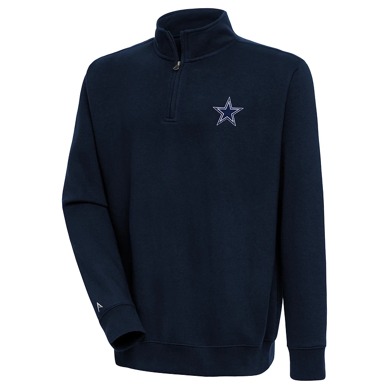 Men's Antigua Navy Dallas Cowboys Victory Quarter-Zip Pullover Top