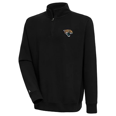 Men's Antigua Black Jacksonville Jaguars Victory Quarter-Zip Pullover Top