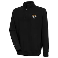 Men's Antigua  Black Jacksonville Jaguars Victory Quarter-Zip Pullover Top
