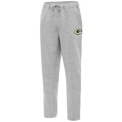 Men's Antigua Heather Gray Green Bay Packers Victory Sweatpants