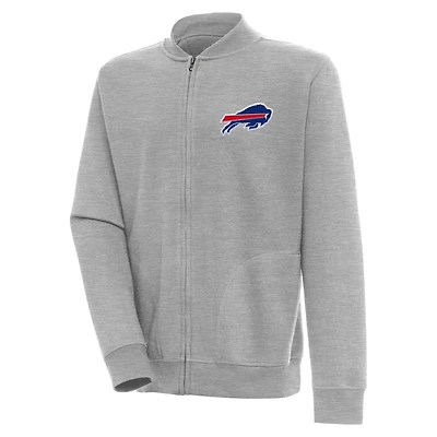 Men's Antigua  Heather Gray Buffalo Bills Victory Full-Zip Jacket