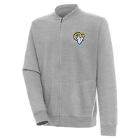 Men's Antigua  Heather Gray Los Angeles Rams Victory Full-Zip Jacket