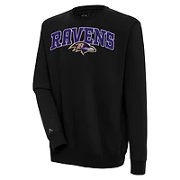Men's Antigua  Black Baltimore Ravens Victory Chenille Pullover Sweatshirt