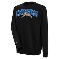 Men's Antigua  Black Los Angeles Chargers Victory Chenille Pullover Sweatshirt