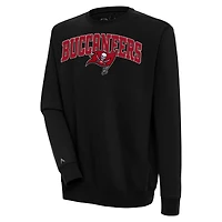 Men's Antigua  Black Tampa Bay Buccaneers Victory Chenille Pullover Sweatshirt