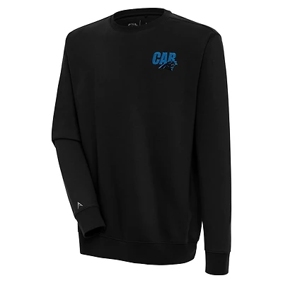 Men's Antigua  Black Carolina Panthers Victory Pullover Sweatshirt