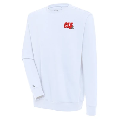 Men's Antigua  White Cleveland Browns Victory Pullover Sweatshirt