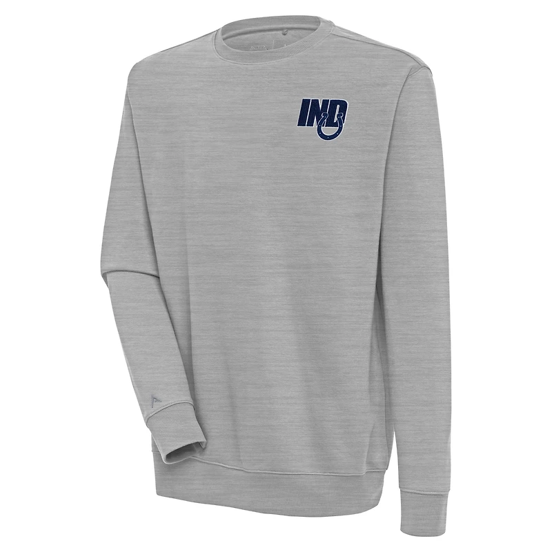 Men's Antigua Heather Gray Indianapolis Colts Victory Pullover Sweatshirt