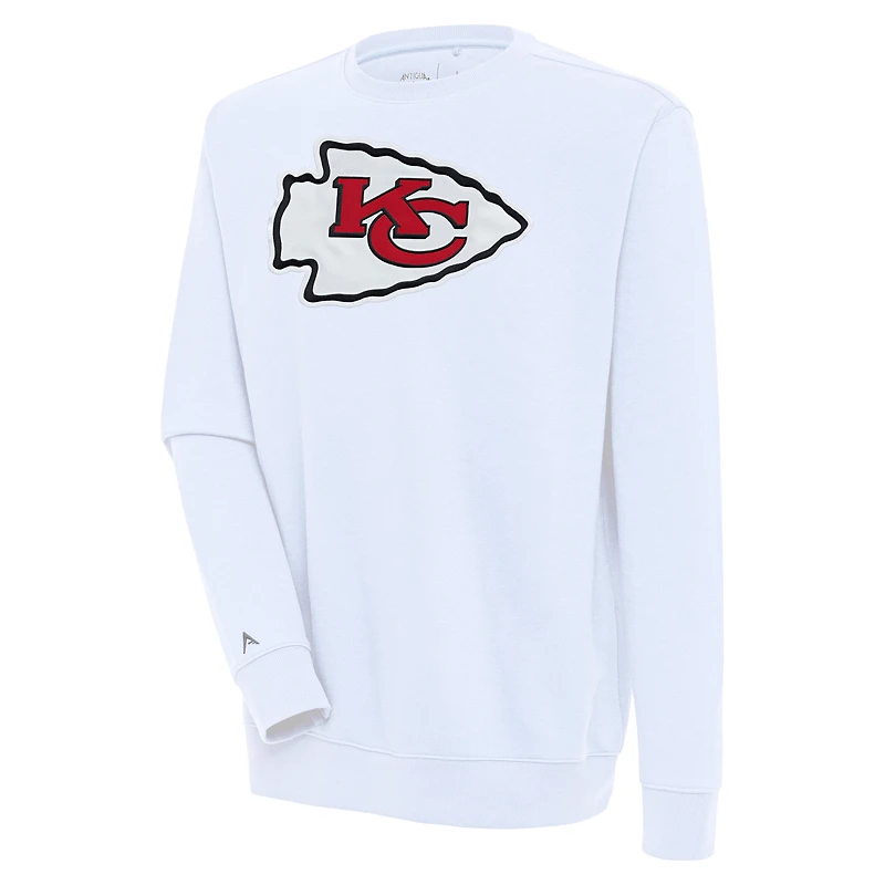 Men's Antigua  White Kansas City Chiefs Victory Pullover Sweatshirt