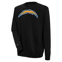 Men's Antigua  Black Los Angeles Chargers Victory Pullover Sweatshirt