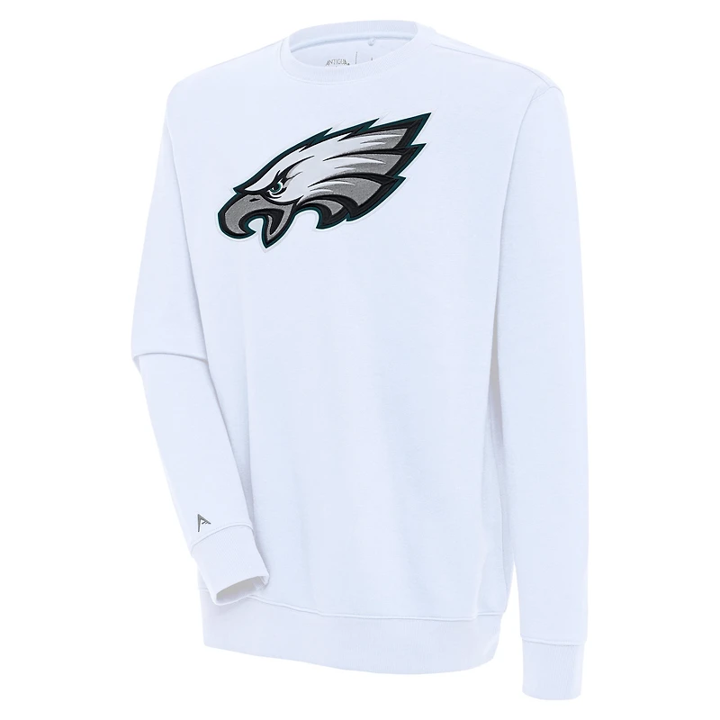 Men's Antigua White Philadelphia Eagles Victory Pullover Sweatshirt
