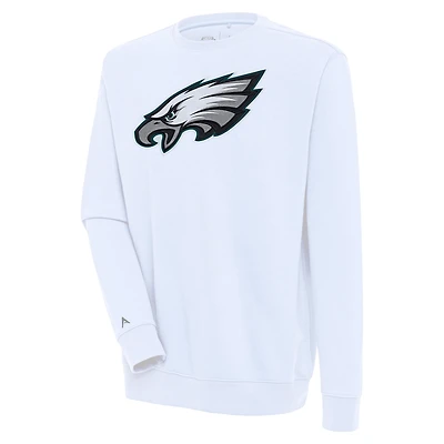 Men's Antigua White Philadelphia Eagles Victory Pullover Sweatshirt