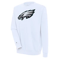 Men's Antigua White Philadelphia Eagles Victory Pullover Sweatshirt