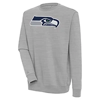 Men's Antigua  Heather Gray Seattle Seahawks Victory Pullover Sweatshirt