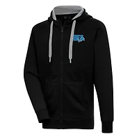 Men's Antigua  Black Detroit Lions Victory Full-Zip Hoodie