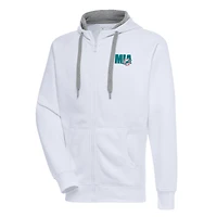 Men's Antigua  White Miami Dolphins Victory Full-Zip Hoodie