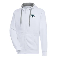 Men's Antigua  White Philadelphia Eagles Victory Full-Zip Hoodie