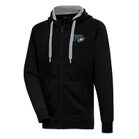 Men's Antigua  Black Philadelphia Eagles Victory Full-Zip Hoodie