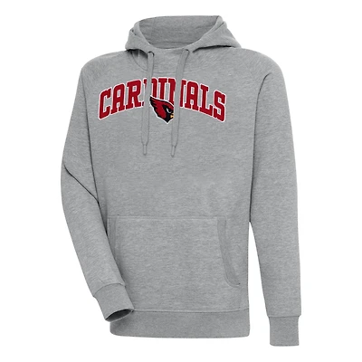 Men's Antigua  Heather Gray Arizona Cardinals Victory Pullover Hoodie