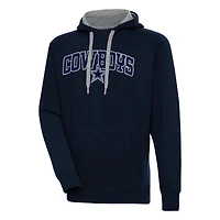 Men's Antigua  Navy Dallas Cowboys Victory Pullover Hoodie
