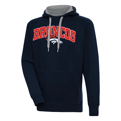 Men's Antigua  Navy Denver Broncos Victory Pullover Hoodie