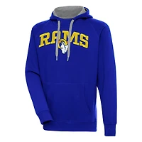 Men's Antigua  Royal Los Angeles Rams Victory Pullover Hoodie