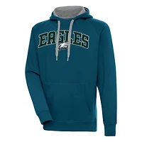 Men's Antigua Midnight Green Philadelphia Eagles Victory Pullover Hoodie