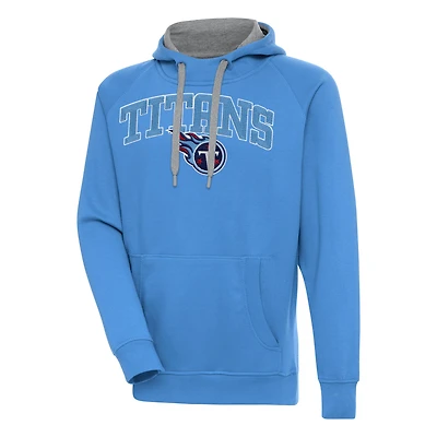 Men's Antigua Light Blue Tennessee Titans Victory Pullover Hoodie