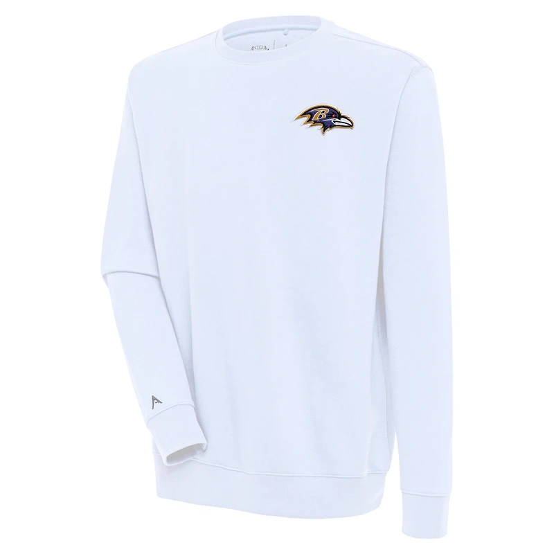 Men's Antigua  White Baltimore Ravens Victory Pullover Sweatshirt