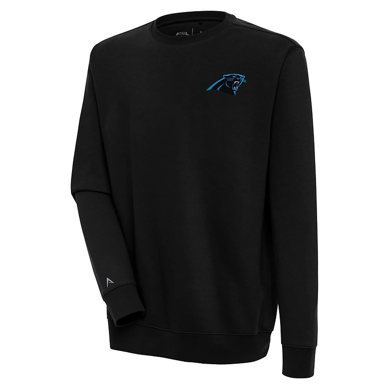 Men's Antigua Black Carolina Panthers Victory Pullover Sweatshirt