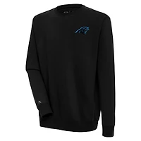 Men's Antigua  Black Carolina Panthers Victory Pullover Sweatshirt