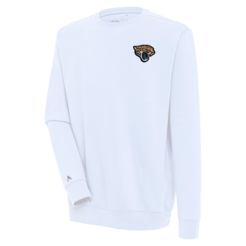 Men's Antigua  White Jacksonville Jaguars Victory Pullover Sweatshirt
