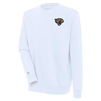 Men's Antigua  White Jacksonville Jaguars Victory Pullover Sweatshirt