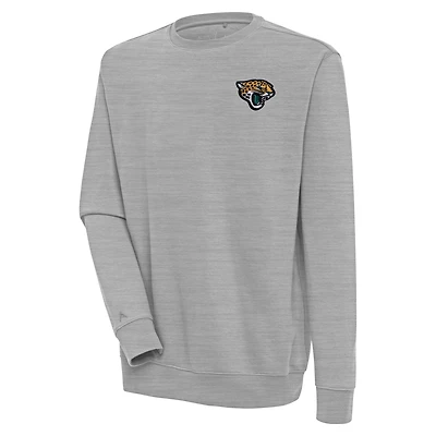 Men's Antigua  Heather Gray Jacksonville Jaguars Victory Pullover Sweatshirt