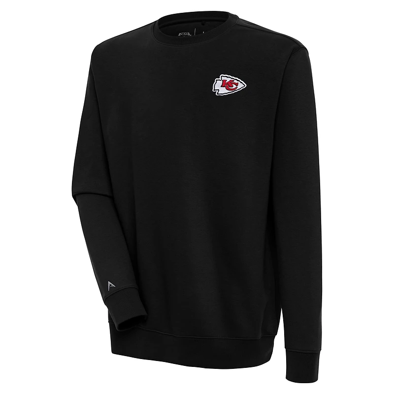 Men's Antigua Black Kansas City Chiefs Victory Pullover Sweatshirt