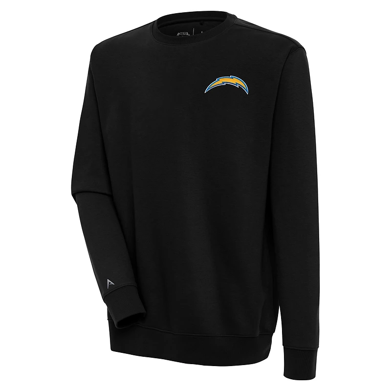Men's Antigua  Black Los Angeles Chargers Victory Pullover Sweatshirt