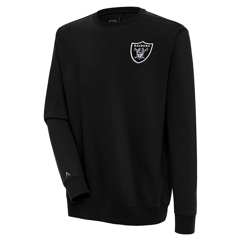 Men's Antigua Black Las Vegas Raiders Victory Pullover Sweatshirt