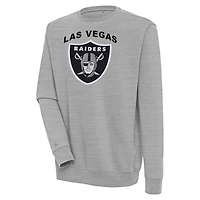 Men's Antigua  Heather Gray Las Vegas Raiders Victory Pullover Sweatshirt