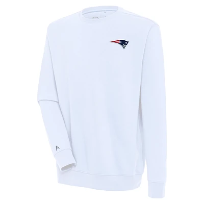 Men's Antigua  White New England Patriots Victory Pullover Sweatshirt