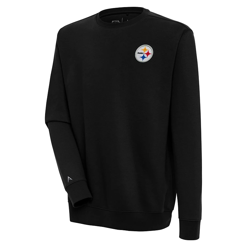 Men's Antigua Black Pittsburgh Steelers Victory Pullover Sweatshirt