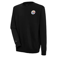 Men's Antigua Black Pittsburgh Steelers Victory Pullover Sweatshirt