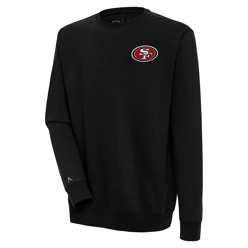 Men's Antigua Black San Francisco 49ers Victory Pullover Sweatshirt