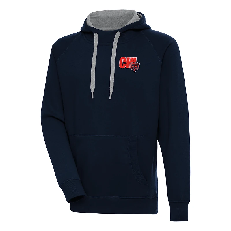 Men's Antigua  Navy Chicago Bears Victory Pullover Hoodie