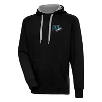 Men's Antigua  Black Philadelphia Eagles Victory Pullover Hoodie