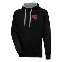 Men's Antigua  Black San Francisco 49ers Victory Pullover Hoodie